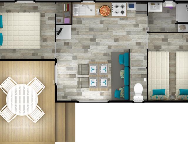 Plan - Cottage 5 personnes - Plomodiern