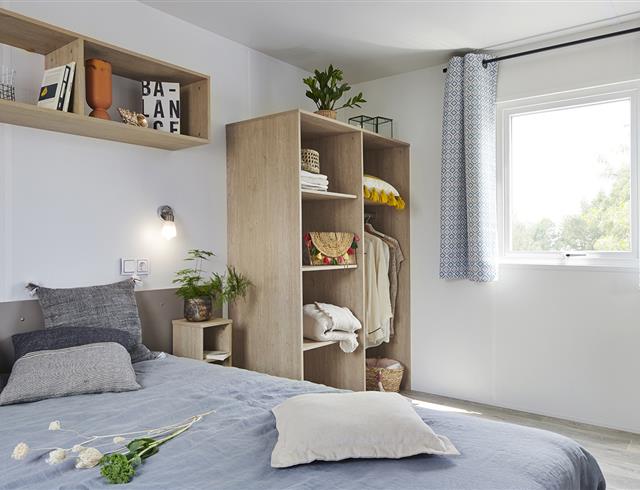 chambre lit 140x190  - séjour mobil home pmr