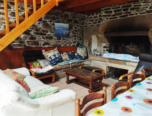 salon - Gite Plomodiern - 9 personnes 