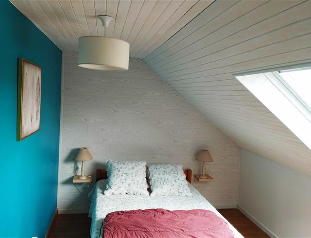 chambre lit 140 - Gite Plomodiern - 9 personnes 